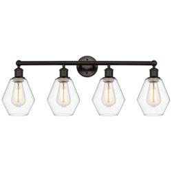 Cindyrella 33" 4-Light Oil Rubbed Bronze Bath Light w/ Clear Shade