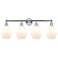 Cindyrella 33" 4-Light Polished Chrome Bath Light w/ Cased White Shade
