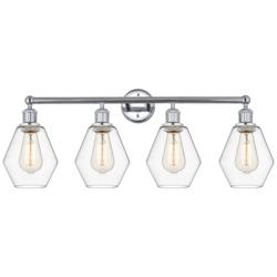 Cindyrella 33" 4-Light Polished Chrome Bath Light w/ Clear Shade