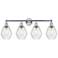 Cindyrella 33" 4-Light Polished Chrome Bath Light w/ Seedy Shade