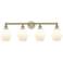 Cindyrella 33"W 4 Light Antique Brass Bath Light With Cased White Shad