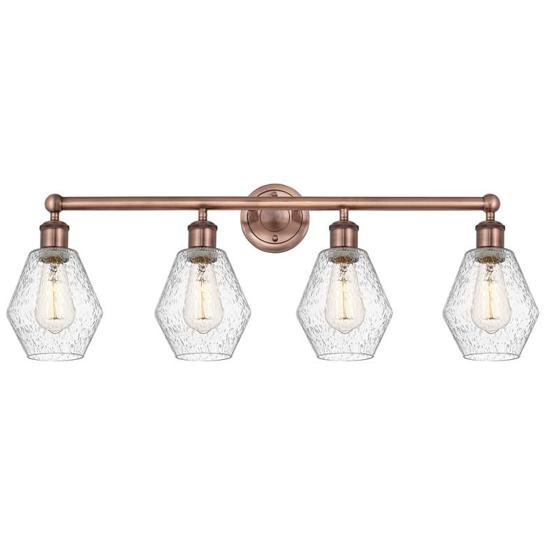 Image 1 Cindyrella 33"W 4 Light Antique Copper Bath Vanity Light With Seedy Sh