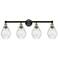 Cindyrella 33"W 4 Light Black Antique Brass Bath Light With Seedy Shad