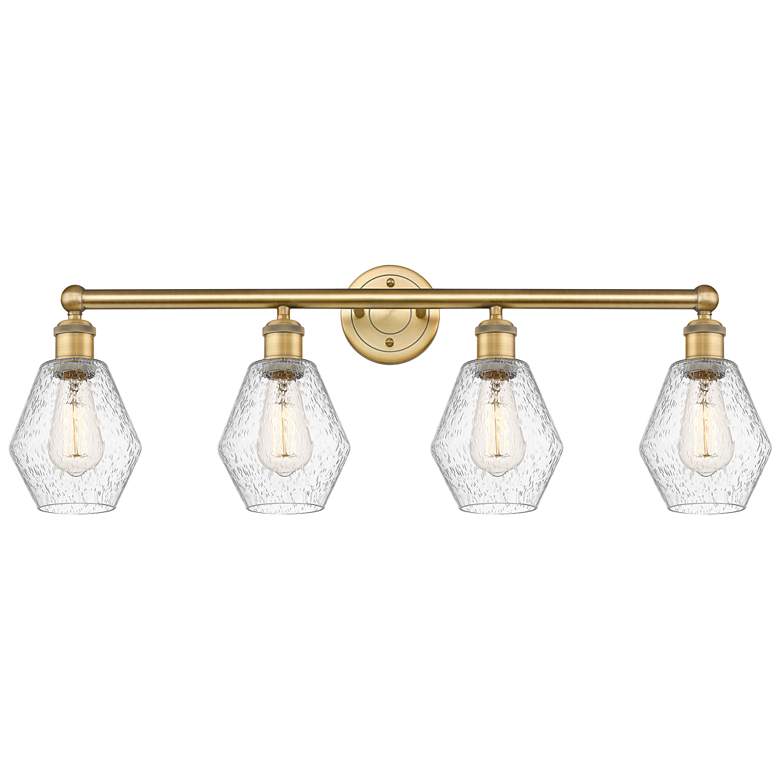 Image 1 Cindyrella 33"W 4 Light Brushed Brass Bath Vanity Light With Seedy Sha