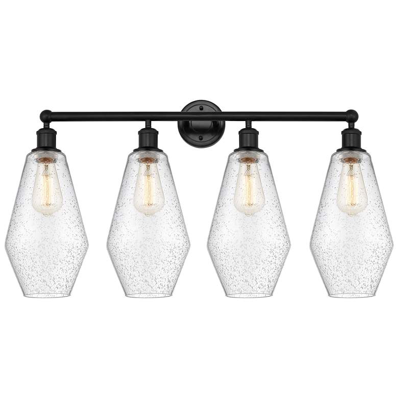 Image 1 Cindyrella 34" Wide 4 Light Matte Black Bath Vanity Light With Seedy S