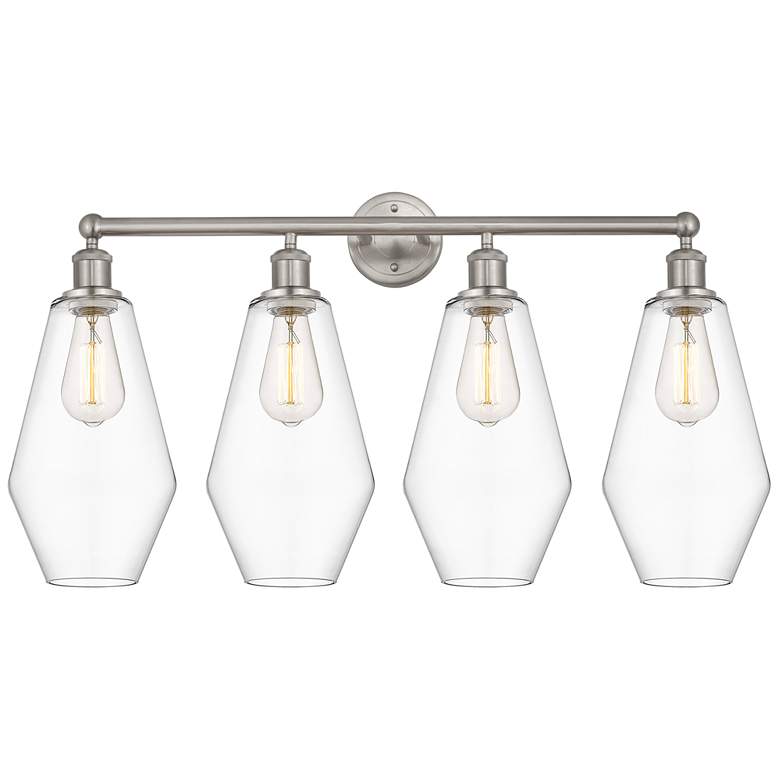 Image 1 Cindyrella 34" Wide 4 Light Satin Nickel Bath Vanity Light With Clear