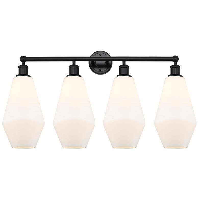 Image 1 Cindyrella 34"W 4 Light Matte Black Bath Light w/ Cased Matte White Sh