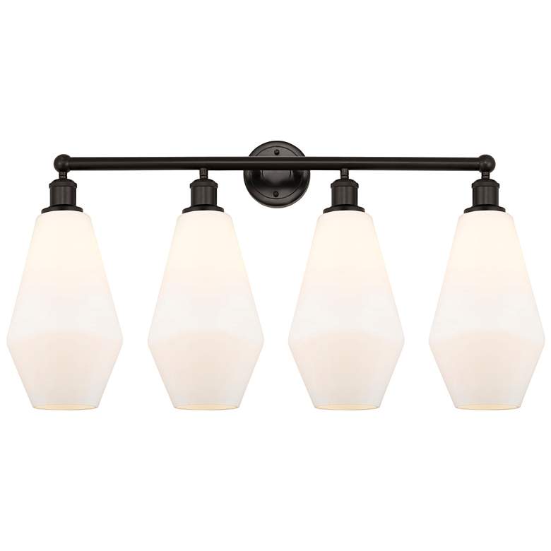Image 1 Cindyrella 34"W 4 Light Oil Rubbed Bronze Bath Light w/ Matte White Sh