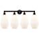 Cindyrella 34"W 4 Light Oil Rubbed Bronze Bath Light w/ Matte White Sh