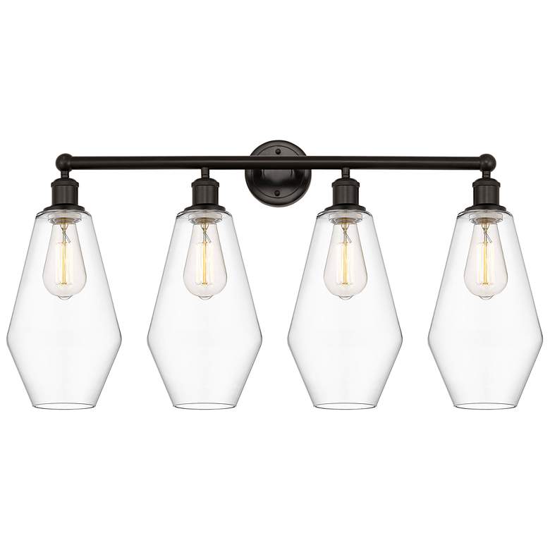 Image 1 Cindyrella 34"W 4 Light Oil Rubbed Bronze Bath Vanity Light w/ Clear S