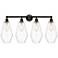 Cindyrella 34"W 4 Light Oil Rubbed Bronze Bath Vanity Light w/ Clear S
