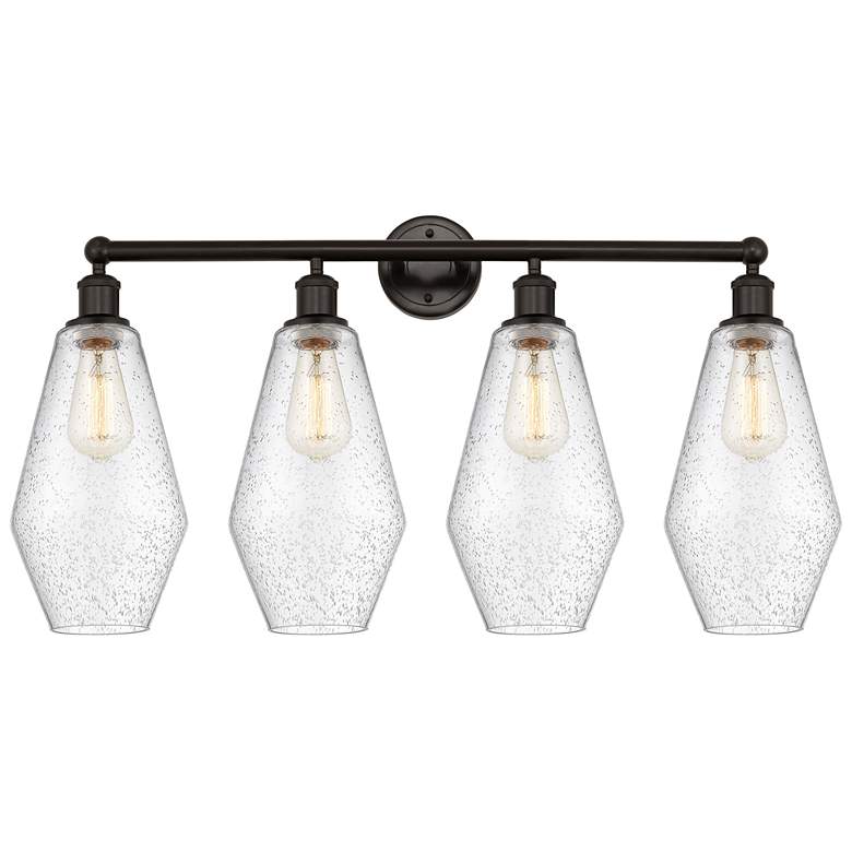 Image 1 Cindyrella 34"W 4 Light Oil Rubbed Bronze Bath Vanity Light w/ Seedy S