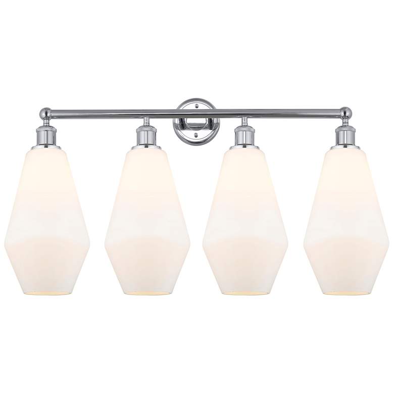 Image 1 Cindyrella 34"W 4 Light Polished Chrome Bath Light w/ Matte White Shad