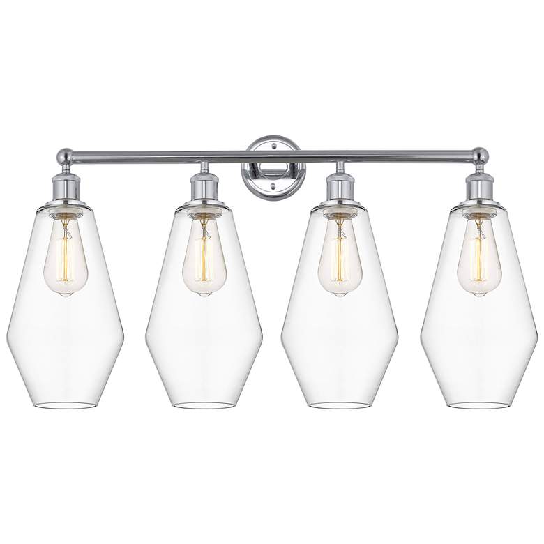 Image 1 Cindyrella 34"W 4 Light Polished Chrome Bath Vanity Light w/ Clear Sha