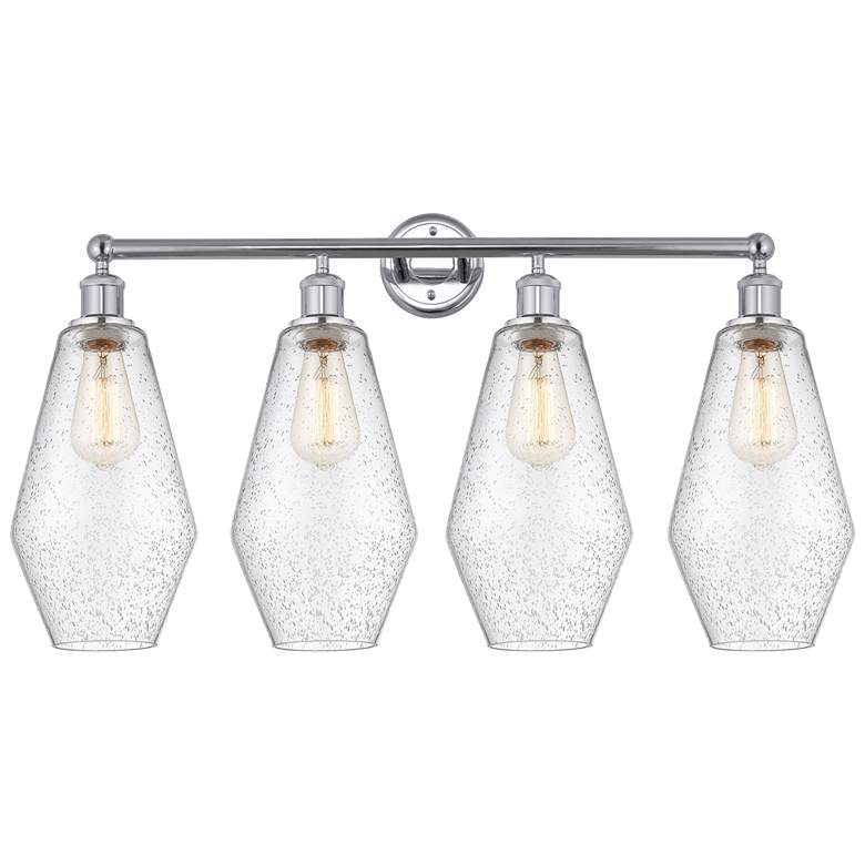 Image 1 Cindyrella 34"W 4 Light Polished Chrome Bath Vanity Light w/ Seedy Sha