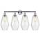 Cindyrella 34"W 4 Light Polished Chrome Bath Vanity Light w/ Seedy Sha