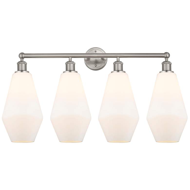 Image 1 Cindyrella 34"W 4 Light Satin Nickel Bath Light w/ Cased Matte White S