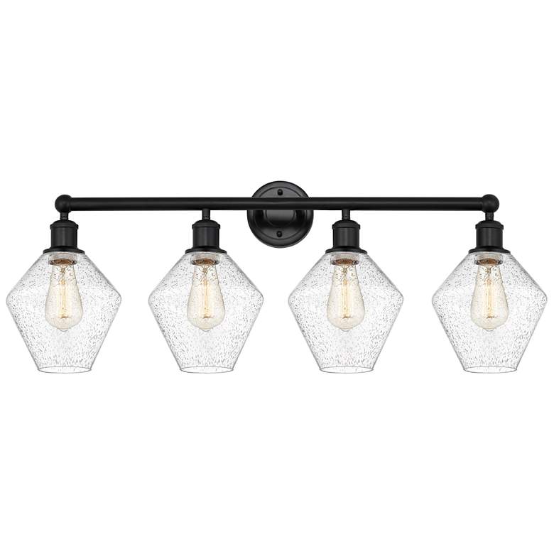 Image 1 Cindyrella 35" Wide 4 Light Matte Black Bath Vanity Light With Seedy S