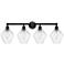 Cindyrella 35" Wide 4 Light Matte Black Bath Vanity Light With Seedy S