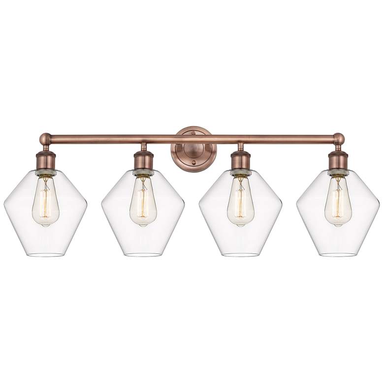 Image 1 Cindyrella 35"W 4 Light Antique Copper Bath Vanity Light With Clear Sh