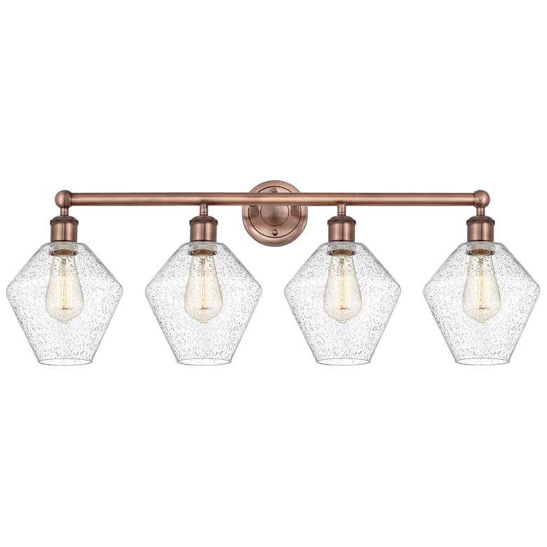 Image 1 Cindyrella 35"W 4 Light Antique Copper Bath Vanity Light With Seedy Sh