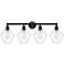 Cindyrella 35"W 4 Light Oil Rubbed Bronze Bath Light With Clear Shade