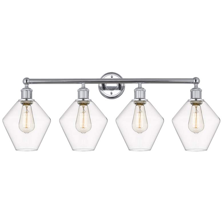 Image 1 Cindyrella 35"W 4 Light Polished Chrome Bath Vanity Light With Clear S