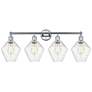 Cindyrella 35"W 4 Light Polished Chrome Bath Vanity Light With Seedy S
