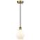 Cindyrella 6" Antique Brass Mini Pendant w/ Cased Matte White Shade
