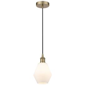 Cindyrella 6" Antique Brass Mini Pendant w/ Cased Matte White Shade Cindyrella 6" Antique Brass Mini Pendant w/ Cased Matte White Shade