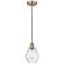 Cindyrella 6" Antique Brass Mini Pendant w/ Seedy Shade