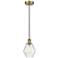 Cindyrella 6" Antique Brass Mini Pendant w/ Seedy Shade