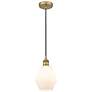 Cindyrella 6" Brushed Brass Mini Pendant w/ Cased Matte White Shade