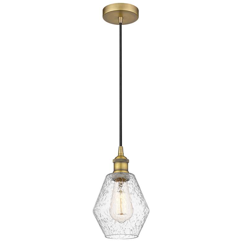 Image 1 Cindyrella 6" Brushed Brass Mini Pendant w/ Seedy Shade