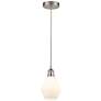 Cindyrella 6" Brushed Satin Nickel Mini Pendant w/ Cased Matte White S