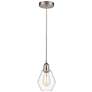 Cindyrella 6" Brushed Satin Nickel Mini Pendant w/ Clear Shade