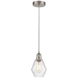 Cindyrella 6" Brushed Satin Nickel Mini Pendant w/ Seedy Shade