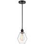 2_Cindyrella 6" Matte Black Mini Pendant w/ Clear Shade