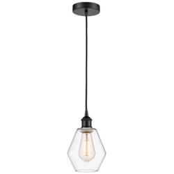 Cindyrella 6" Matte Black Mini Pendant w/ Clear Shade