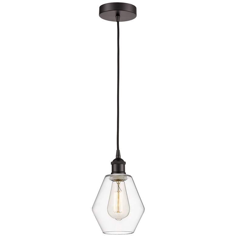 Image 1 Cindyrella 6" Oil Rubbed Bronze Mini Pendant w/ Clear Shade