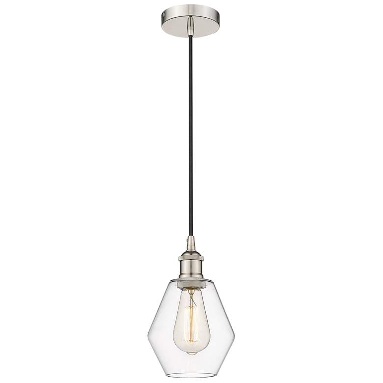 Image 1 Cindyrella 6" Polished Nickel Mini Pendant w/ Clear Shade