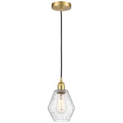 Cindyrella 6" Satin Gold Mini Pendant w/ Seedy Shade
