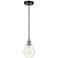 Cindyrella 6" Wide Black Brass Corded Mini Pendant With Clear Shade