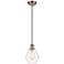 Cindyrella 6"W Antique Copper and Clear Glass Mini Pendant