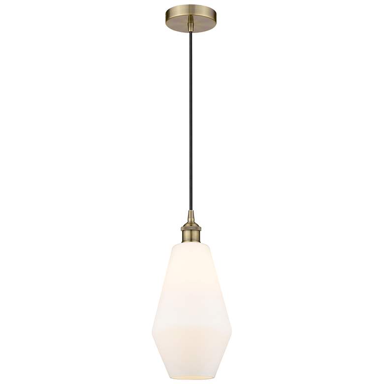 Image 1 Cindyrella 7" Antique Brass Mini Pendant w/ Cased Matte White Shade