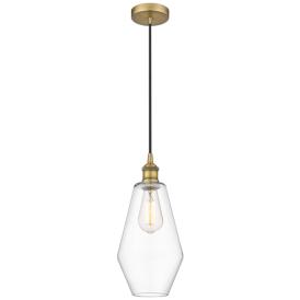Cindyrella 7" Brushed Brass Mini Pendant w/ Clear Shade Cindyrella 7" Brushed Brass Mini Pendant w/ Clear Shade