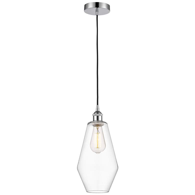 Image 1 Cindyrella 7" Polished Chrome Mini Pendant w/ Clear Shade