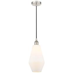 Cindyrella 7" Polished Nickel Mini Pendant w/ Cased Matte White Shade