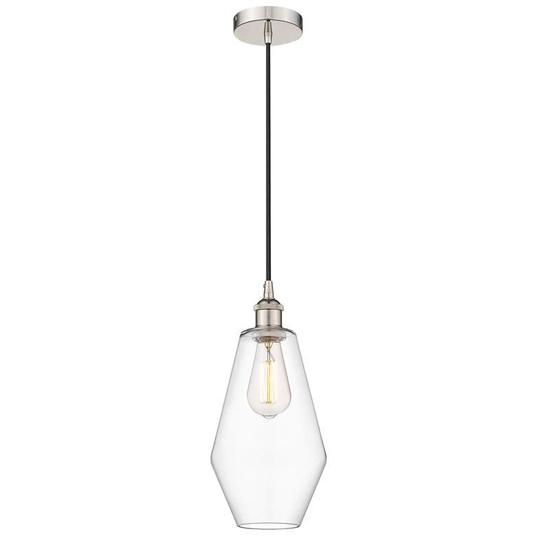 Image 1 Cindyrella 7" Polished Nickel Mini Pendant w/ Clear Shade