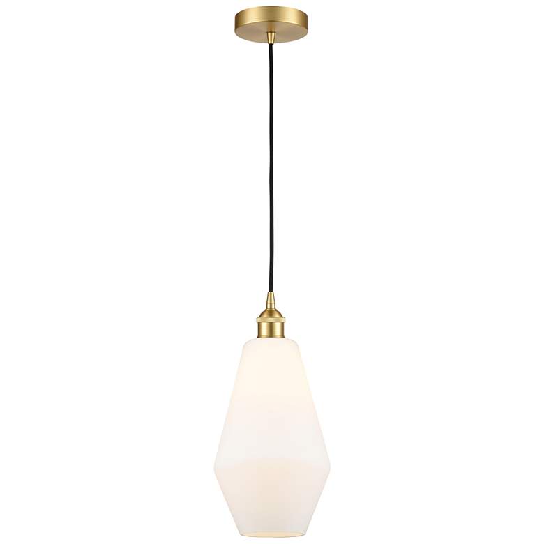 Image 1 Cindyrella 7" Satin Gold Mini Pendant w/ Cased Matte White Shade